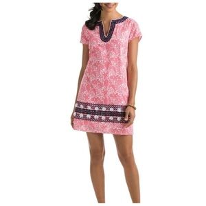 Vineyard Vines Starfish & Coral Print Dress with Embroidery